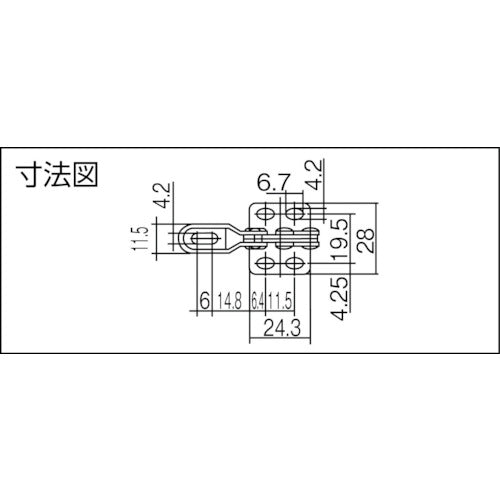 育良 下方押え型トグルクランプ スチール 垂直ハンドル（３１３０９） クランプアーム移動角度８０° フランジベース 締付力０．３ｋＮ ISK-090