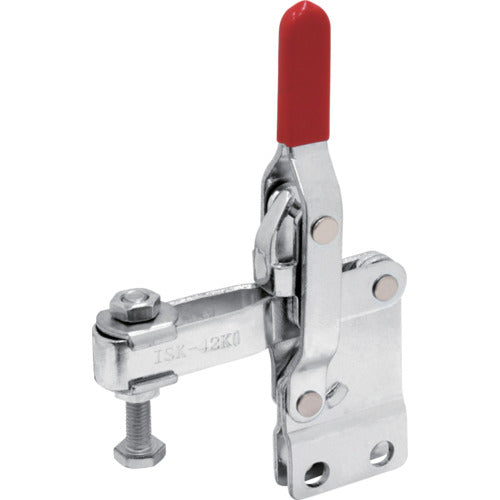 育良 下方押え型トグルクランプ スチール 垂直ハンドル（３１３２３） クランプアーム移動角度９４° ストレートベース 締付力２．０ｋＮ 全長１６５ｍｍ ISK-42K0