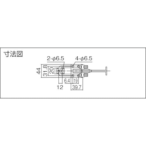 育良 引き止め専用型トグルクランプ スチール（３１５０９） フランジベース 引圧力３．１８ｋＮ 調整量１５ｍｍ ISK-FA2000