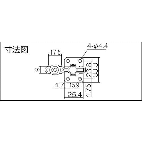 育良 下方押え型トグルクランプ 垂直ハンドル（３１３０１） ISK-HV1500
