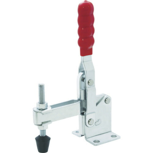 育良 下方押え型トグルクランプ スチール 垂直ハンドル（３１３０８） クランプアーム移動角度１０５° フランジベース 締付力３．４ｋＮ 全長２０６ｍｍ ISK-HV6500