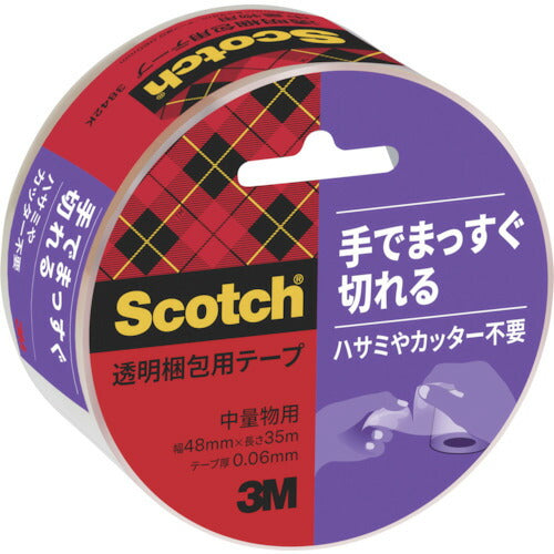 ３Ｍ スコッチ 手で切れる透明梱包用テープ ４８ｍｍＸ３５ｍ 3842K