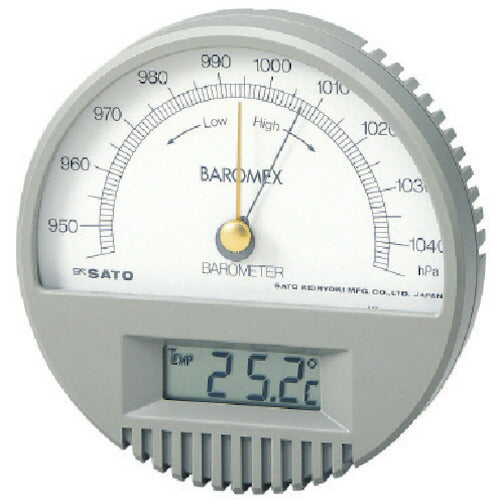 【送料・納期都度見積】 佐藤 バロメックス気圧計（温度計付き） （７６１２－００） 7612-00