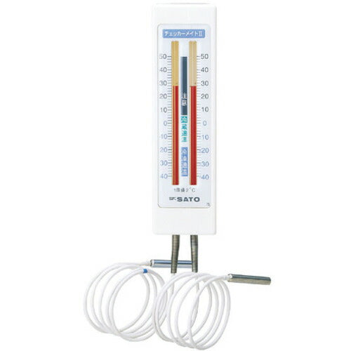 【送料・納期都度見積】 佐藤 冷蔵庫用温度計チェッカーメイト２ ２針 （１７１７－００） 1717-00