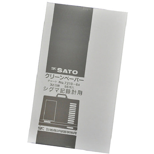 【送料・納期都度見積】 佐藤 記録紙 シグマ２型温湿度記録計用３２日巻 （７２１０－６４） （５５枚入） 7210-64