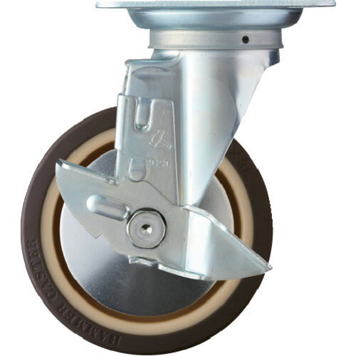 ハンマー　旋回式ウレタン車輪（ナイロンホイール・ボールベアリング）１５０ｍｍ　ストッパー付 419S-UB150