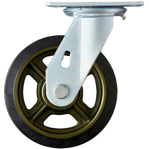 ハンマー　重荷重用旋回式ゴム車輪（イモノホイール・ラジアルボールベアリング）２００ｍｍ 500BPS-CR200