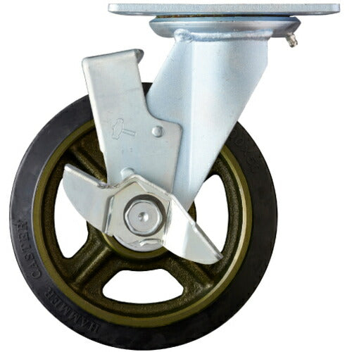 ハンマー　重荷重用旋回式ゴム車輪（イモノホイール・ラジアルボールベアリング）２００ｍｍ　ＳＰ付 519BPS-CR200