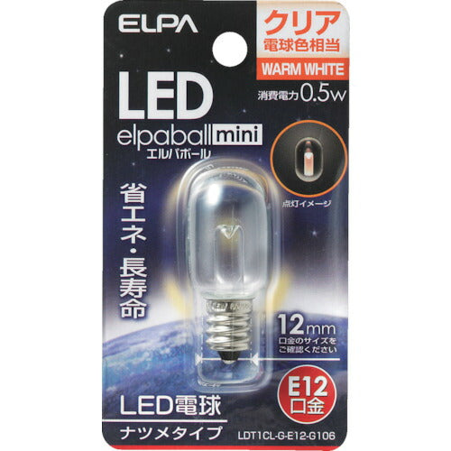 ＥＬＰＡ ＬＥＤナツメ形Ｅ１２ LDT1CL-G-E12-G106