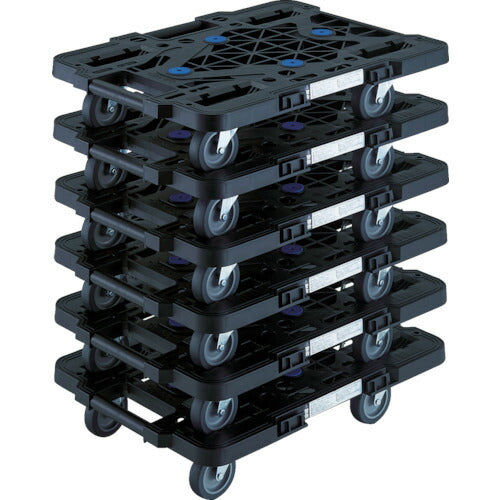 ＴＲＵＳＣＯ まとめ買い 樹脂製平台車  ルートバン  ＭＰＫ－５００Ｊ－ＢＫ ６台セット MPK-500J-BK-M6