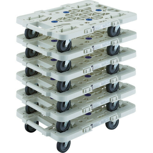 ＴＲＵＳＣＯ まとめ買い 樹脂製平台車  ルートバン  ＭＰＫ－５００Ｊ－Ｗ ６台セット MPK-500J-W-M6