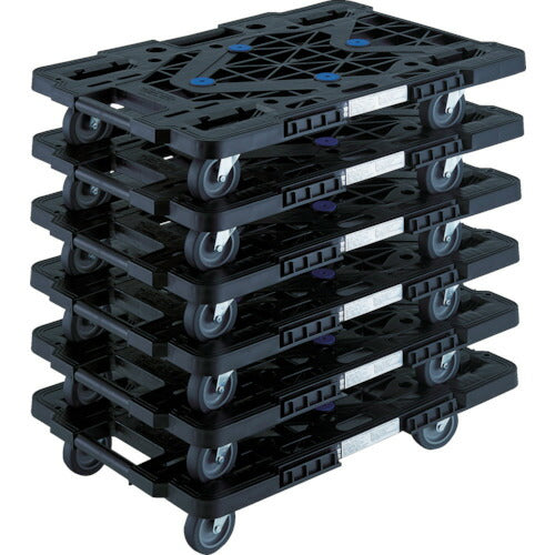 ＴＲＵＳＣＯ まとめ買い 樹脂製平台車  ルートバン  ＭＰＫ－６００Ｊ－ＢＫ ６台セット MPK-600J-BK-M6