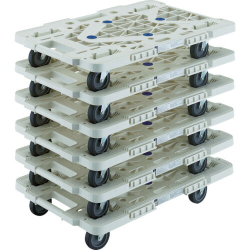 ＴＲＵＳＣＯ まとめ買い 樹脂製平台車  ルートバン  ＭＰＫ－６００Ｊ－Ｗ ６台セット MPK-600J-W-M6