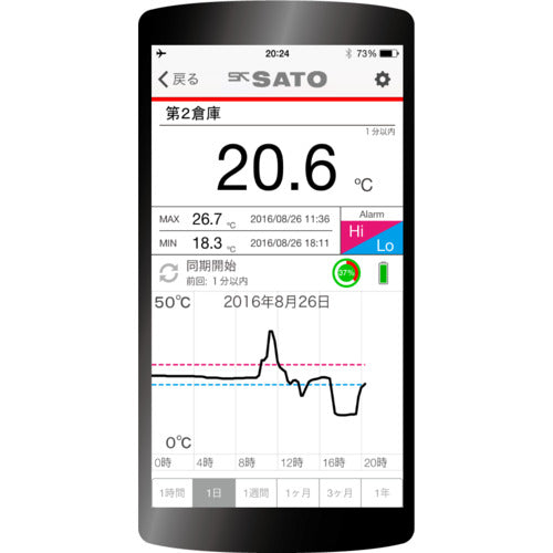 【送料・納期都度見積】 佐藤 防水型無線温度ロガー ＳＫ－３２０ＢＴ （８４４０－００） SK-320BT