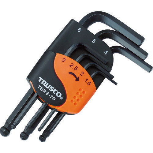 ＴＲＵＳＣＯ　ボールポイント六角棒レンチセット　ショートタイプ　７本組 TBRS-7S