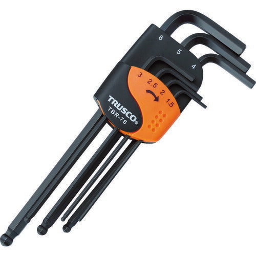 ＴＲＵＳＣＯ　ボールポイント六角棒レンチセット　標準タイプ　７本組 TBR-7S