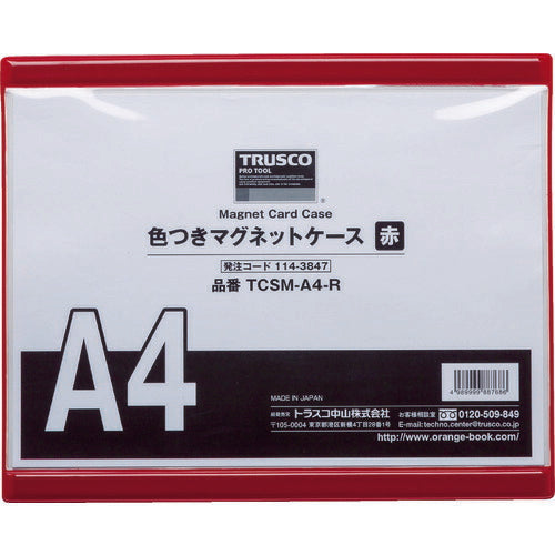 ＴＲＵＳＣＯ　色つきマグネットケース　Ａ４　赤 TCSM-A4-R