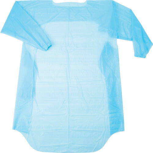 ＴＲＵＳＣＯ　ポリエチレン使い捨て袖付エプロン　サイズフリー　ブルー　（１０枚入） TAPEL-B