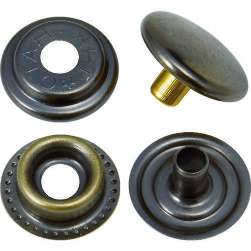 ＴＲＵＳＣＯ　ハトメボタン　黒ニッケルメッキ　１５ｍｍ　１０組入り P-THB15-BKNM