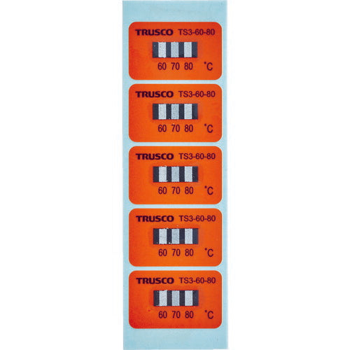 ＴＲＵＳＣＯ 温度シール３点表示不可逆性６０℃～８０℃（４０枚入り） TS3-60-80