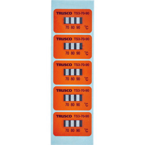 ＴＲＵＳＣＯ 温度シール３点表示不可逆性７０℃～９０℃（４０枚入り） TS3-70-90