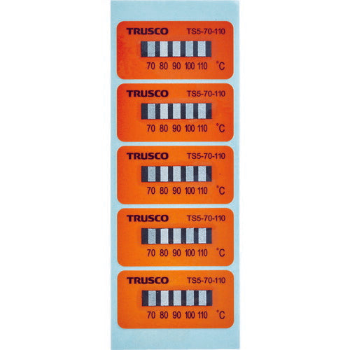 ＴＲＵＳＣＯ 温度シール５点表示不可逆性７０℃～１１０℃（４０枚入り） TS5-70-110