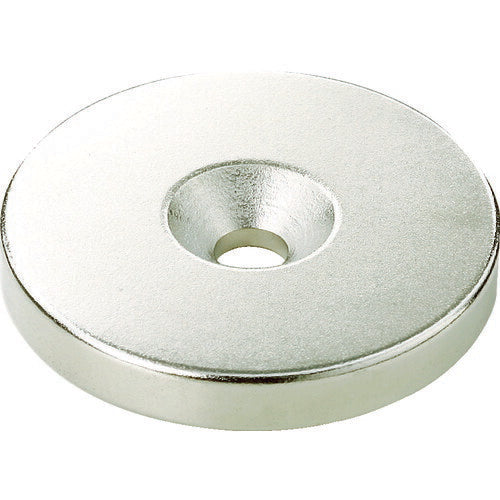ＴＲＵＳＣＯ　ネオジム丸形磁石　皿ねじ穴付　外径１２ｍｍ×１０ｍｍ　Ｍ３　１個入 T12R10-M3
