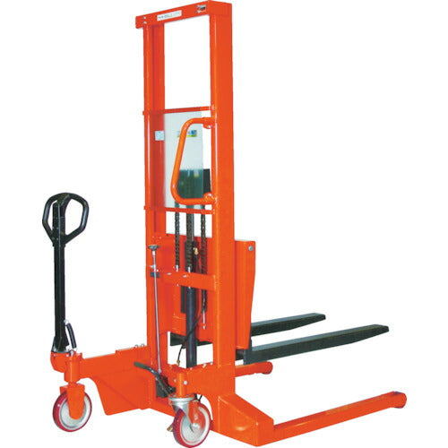 【取寄品】 ＴＲＵＳＣＯ コゾウリフター 足踏み油圧式 ８００ｋｇ フォーク高さ１４００ 幅広タイプ BEA-H800-14W 【送料都度見積】