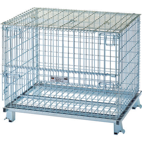 ＴＲＵＳＣＯ　ネットパレット　間口１０００Ｘ奥行８００Ｘ高さ８５０　１０００Ｋｇ　２枚フタ付 TNP-3NF2