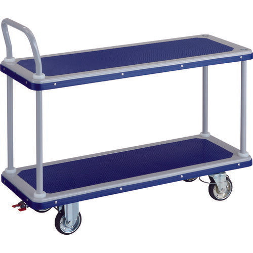 【取寄品】 ＴＲＵＳＣＯ プレス製台車 ドンキーカート 片袖２段 １１９０Ｘ４４０ ４輪リングストッパー付 404NJKRS-4 【送料都度見積】