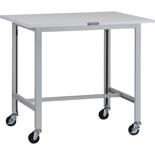 ＴＲＵＳＣＯ　軽荷重作業台（１００ｋｇ）ＡＯ型　９００Ｘ７５０ＸＨ８０９　φ７５キャスター付　ホワイト色 AO-0975C75