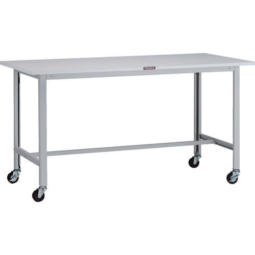 ＴＲＵＳＣＯ　軽荷重作業台（１００ｋｇ）ＡＯ型　１５００Ｘ６００ＸＨ８０９　φ７５キャスター付　ホワイト色 AO-1560C75