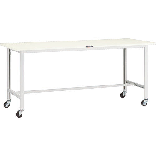 ＴＲＵＳＣＯ　軽荷重作業台（１００ｋｇ）ＡＯ型　１８００Ｘ７５０ＸＨ８０９　φ７５キャスター付　ホワイト色 AO-1875C75