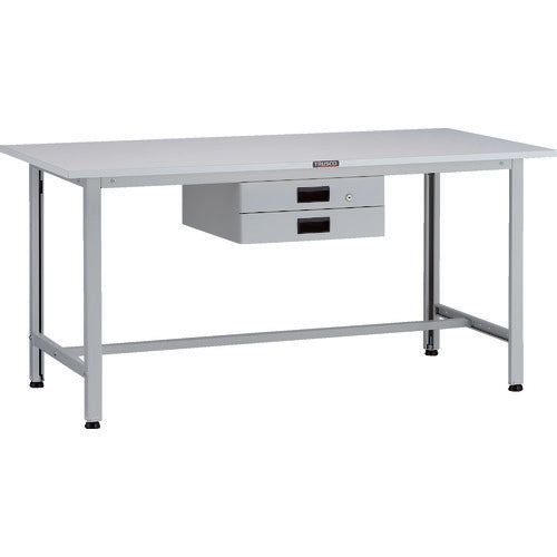 ＴＲＵＳＣＯ　軽荷重作業台（２００ｋｇ）ＡＯ型　１５００Ｘ７５０ＸＨ７４０　薄型２段引出付　ホワイト色 AO-1575UDK2
