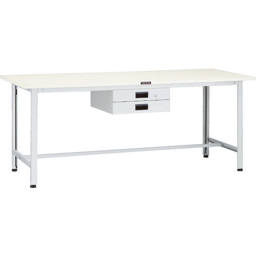ＴＲＵＳＣＯ　軽荷重作業台（２００ｋｇ）ＡＯ型　１８００Ｘ７５０ＸＨ７４０　薄型２段引出付　ホワイト色 AO-1875UDK2