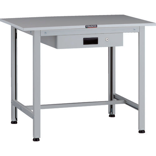ＴＲＵＳＣＯ　軽荷重作業台（２００ｋｇ）ＡＯ型　９００Ｘ６００ＸＨ７４０　薄型１段引出付　ホワイト色 AOR-0960UDK1