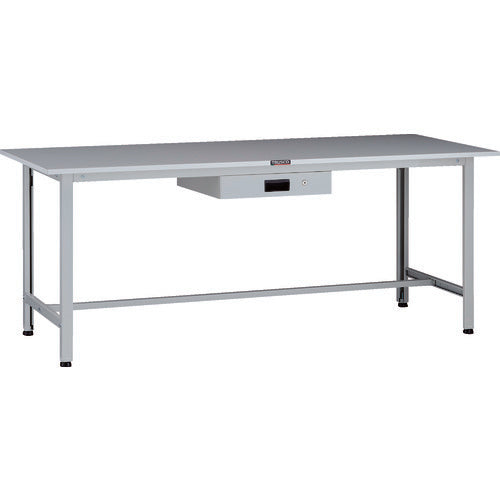 ＴＲＵＳＣＯ　軽荷重作業台（２００ｋｇ）ＡＯ型　１８００Ｘ６００ＸＨ７４０　薄型１段引出付　ホワイト色 AOR-1860UDK1
