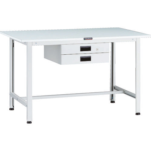ＴＲＵＳＣＯ　軽荷重作業台（２００ｋｇ）ＡＯ型　１２００Ｘ７５０ＸＨ７４０　薄型２段引出付　ホワイト色 AOR-1275UDK2