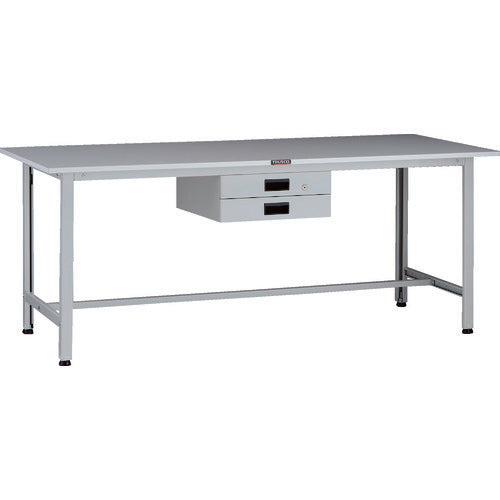 ＴＲＵＳＣＯ　軽荷重作業台（２００ｋｇ）ＡＯ型　１８００Ｘ７５０ＸＨ７４０　薄型２段引出付　ホワイト色 AOR-1875UDK2