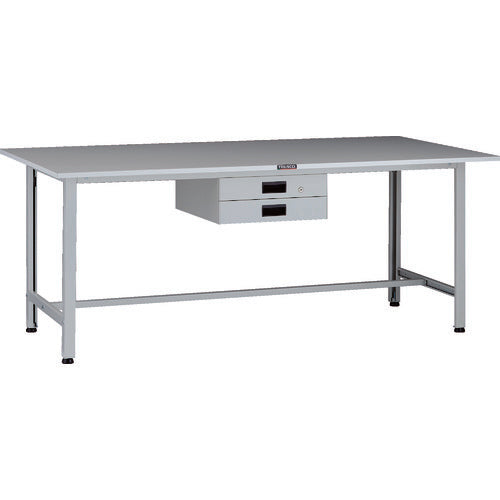 ＴＲＵＳＣＯ　軽荷重作業台（２００ｋｇ）ＡＯ型　１８００Ｘ９００ＸＨ７４０　薄型２段引出付　ホワイト色 AOR-1890UDK2