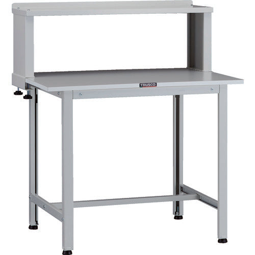 ＴＲＵＳＣＯ　軽荷重作業台（２００ｋｇ）ＡＯ型　９００Ｘ６００ＸＨ１０４４（全高）　上棚付　ホワイト色 AOR-0960YURB