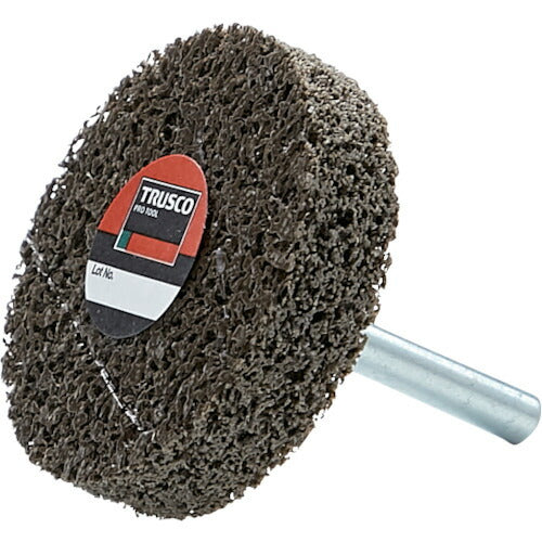 【5個セット】 ＴＲＵＳＣＯ　軸付ナイロンホイール　軸径６ｍｍ　＃１８０　ブラウン TNWJ-50BR