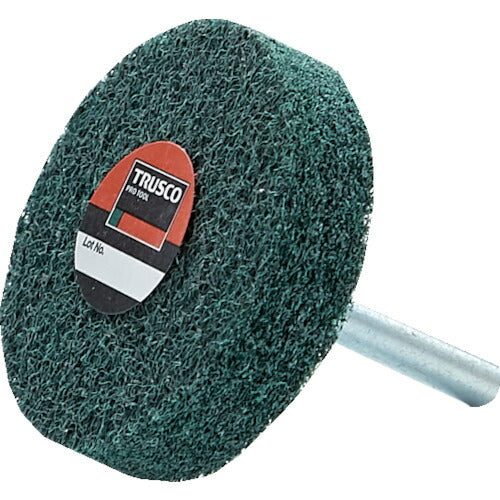 【5個セット】 ＴＲＵＳＣＯ　軸付ナイロンホイール　軸径６ｍｍ　＃４００　グリーン TNWJ-50GN