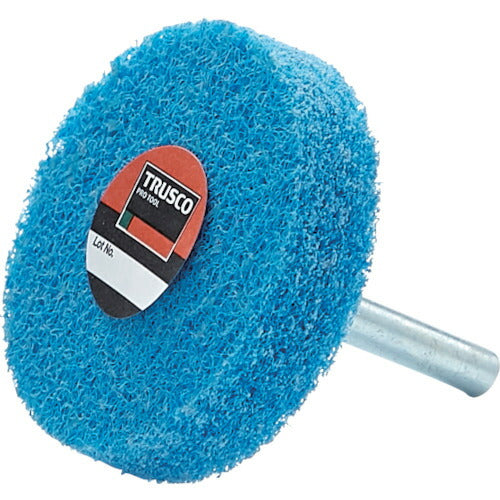 【5個セット】 ＴＲＵＳＣＯ　軸付ナイロンホイール　軸径６ｍｍ　＃６００　ブルー TNWJ-50B