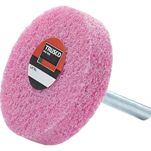 【5個セット】 ＴＲＵＳＣＯ　軸付ナイロンホイール　軸径６ｍｍ　＃８００　ピンク TNWJ-50P