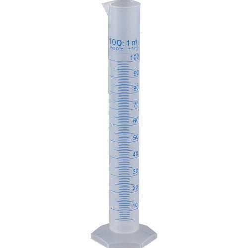ＴＲＵＳＣＯ メスシリンダー １００ｍｌ 青目盛付 ＰＰ製 MS100