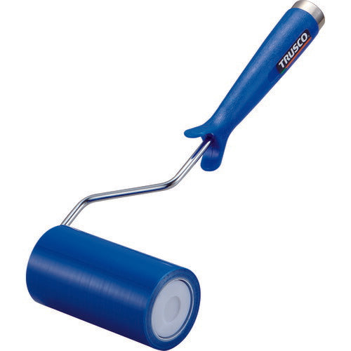 ＴＲＵＳＣＯ クリーンルーム用粘着ローラー４インチ用ハンドル 粘着ローラー青１巻付 ２重袋入 CNR4H-B