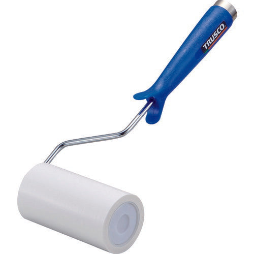 ＴＲＵＳＣＯ クリーンルーム用粘着ローラー４インチ用ハンドル 粘着ローラー白１巻付 ２重袋入 CNR4H-W