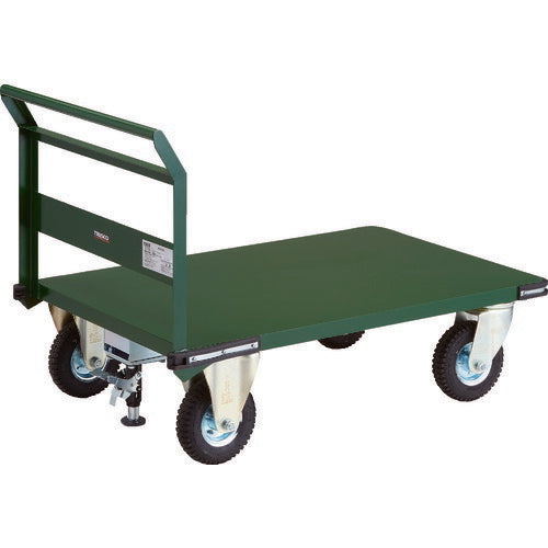 ＴＲＵＳＣＯ　鋼鉄製運搬車　１２００Ｘ７５０　空気入タイヤ　Ｌストッパー付 PH-1-ARSS