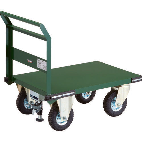 ＴＲＵＳＣＯ　鋼鉄製運搬車　９００Ｘ６００　プレス製空気入タイヤ　Ｌストッパー付 PH-2-ARSS